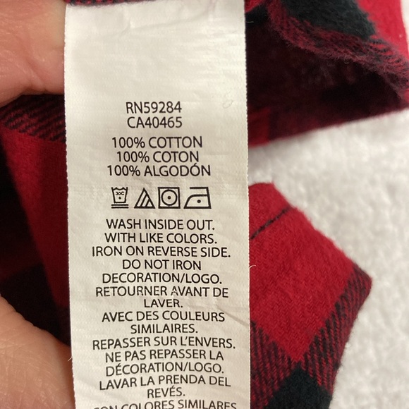 5/$20 Buffalo check red black flannel button down medium 7/8 - Picture 5 of 6